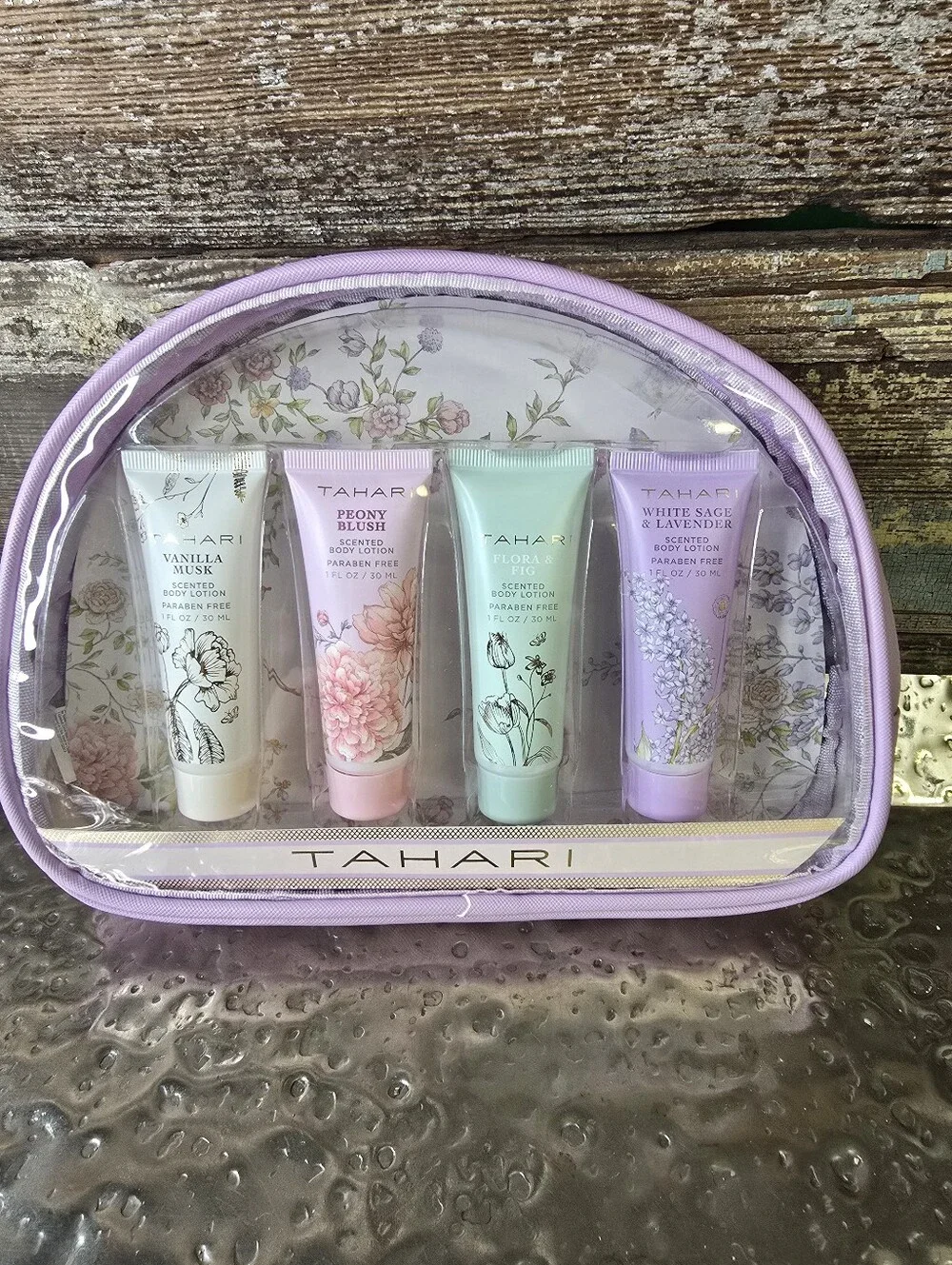 Tahari Pastel Floral Set Of 4 Body Lotions, NWT